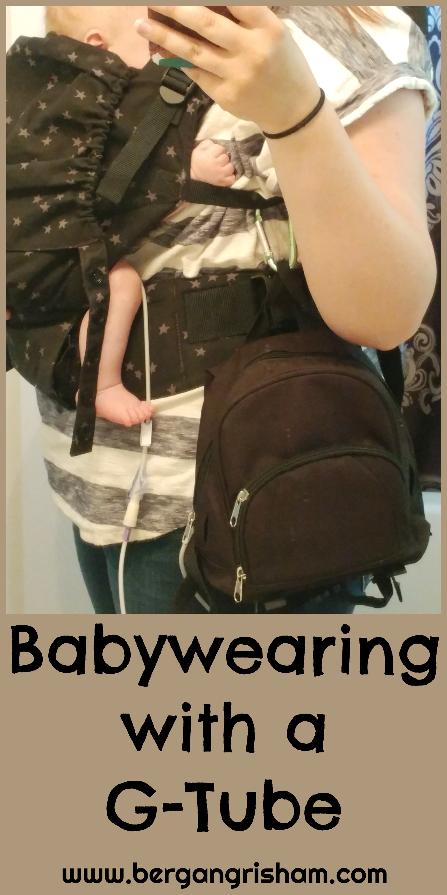 Babywearing with a GTube Just Be Happy, Mommy